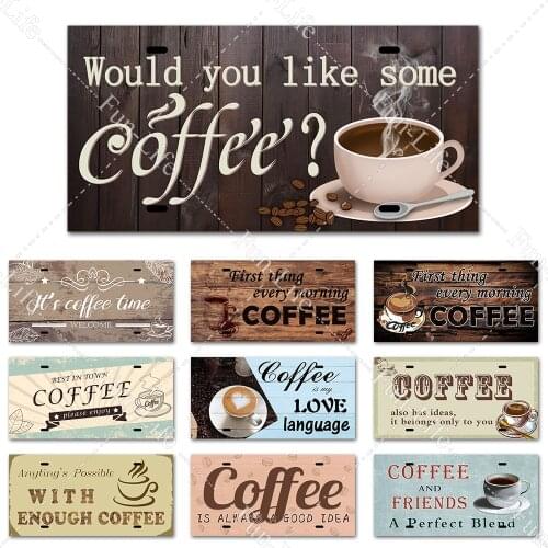 Coffee Wooden Hanging Signs Plaque Home Decor Wood Plate for Cafe Bar Pub Kitchen Garden Home Wall Decoration