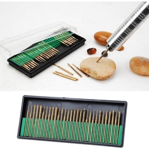 30Pcs 3mm hand Titanium Coated Diamond Burs Bit Set Dremel Assorted Rotary Drill Tool set