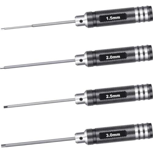 Neewer Lightweight Titanium Nitride Coating Hex Driver Wrench 4 Piece Set, Hex Screw driver Tools Kit Set for RC Helicopter