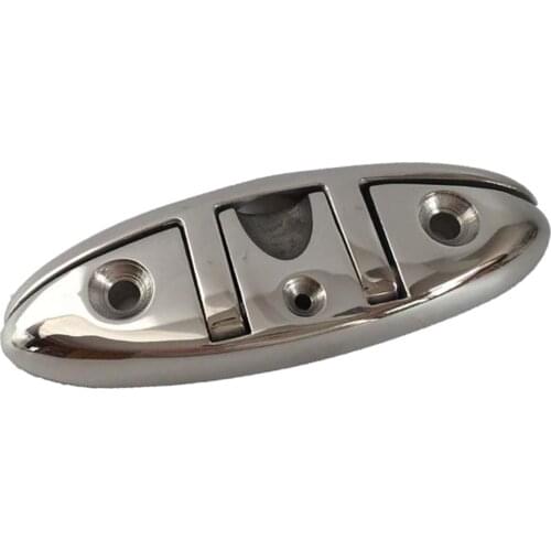 Polished Boat Stainless Steel Folding Flip Up Dock Cleat 8" Accessories