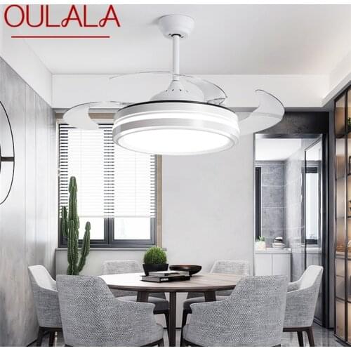 OULALA Ceiling Fan With Lights Remote Control 3 Colors LED Decorative For Home Living Room Dining Room Bedroom Restaurant