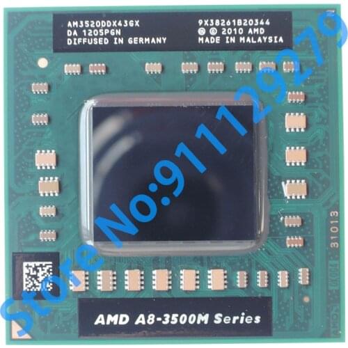CPU Processor A8-Series A8-3520M A8 3520M 1.6 GHz Quad-Core Quad-Thread AM3520DDX43GX Socket FS1