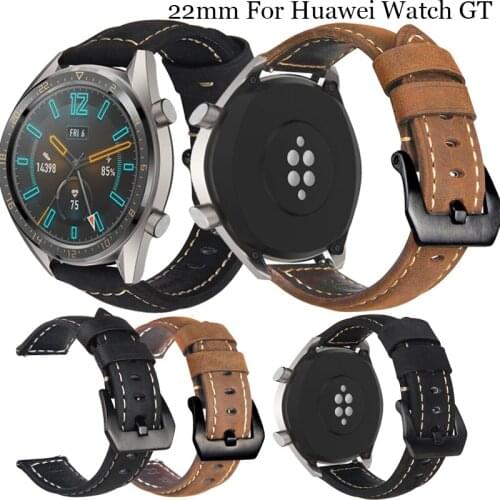22mm Watch band Genuine strap Watch Accessories For Huawei Watch gt 2e High Quality Leather Watch Strap For Samsung Gear S3