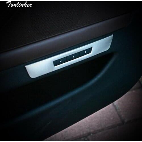 Tonlinker 1 PCS DIY Car Stainless Steel Seat Memory Buttons Light Box Cover Case Stickers for Bmw 2014-15 5 I Series Accessories