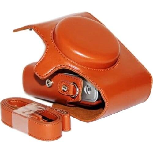 Vintage PU Camera Bag for Fujifilm Instax Mini 90 Instant Film Camera Protective Case Pouch Cover Protector with Camera Strap