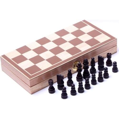 YOUGLE Portable Wooden International Folding Board Chess Pieces Set