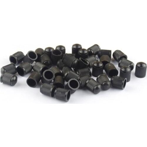 100Pcs/lot Black Plastic Tubeless Tyre Wheel Stem Air Valve Caps Car Tire Valve Caps Auto Truck Bike Dust Dustproof Caps