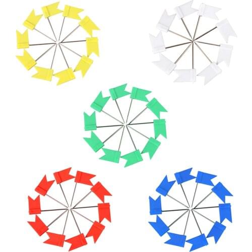 100 Flag Shape Map Pins Cork Notice Board Drawing Pins Push Pin