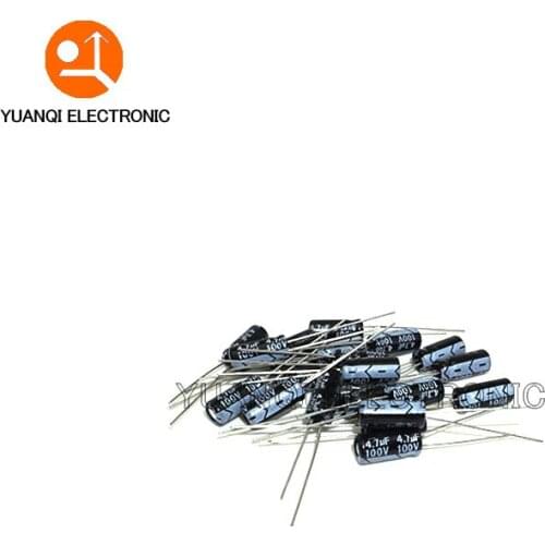 100V DIP Aluminum Electrolytic Capacitor 1UF 2.2UF 3.3UF 4.7UF 10UF 22UF 33UF 47UF 100UF 220UF 470UF 1000UF