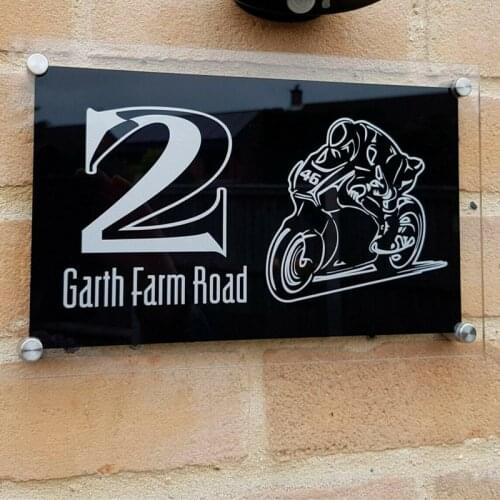 300x180mm Personality Large Size Locomotive pattern House Number Door sign Plaque Wall Gate Sign Name Plate Clear Acrylic