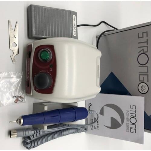 40000RPM STRONG 210 105 Micromotor Handpiece & STRONG 207B Control Box Electric Nail Drill Machine Manicure Nail Art Equipment