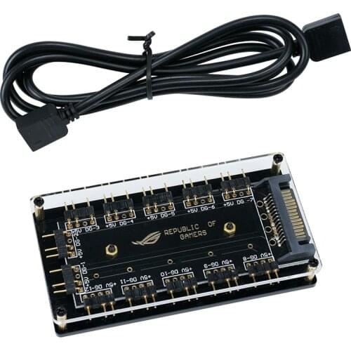 5V 3PIN Fan Light Strip AURA Sync Motherboard Spliter HUB SATA Molex Independly Power Supply Reduce Mainboard Burden