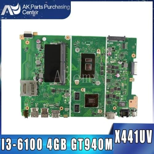 Akemy X441UV Motherboard For Asus X441U F441U A441U X441UR X441UV Laotop Mainboard with I3-6100 4GB RAM GT940M/2G