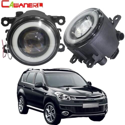 Cawanerl For Citroen C-Crosser Car H11 LED Fog Light COB Angel Eye DRL Daytime Running Lamp 3000LM 12V High Bright