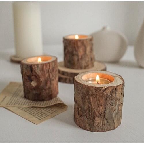 Wood Candle Holders For Home Decor Table Centerpiece Decorations Candlestick Holder Wooden Candle Stand