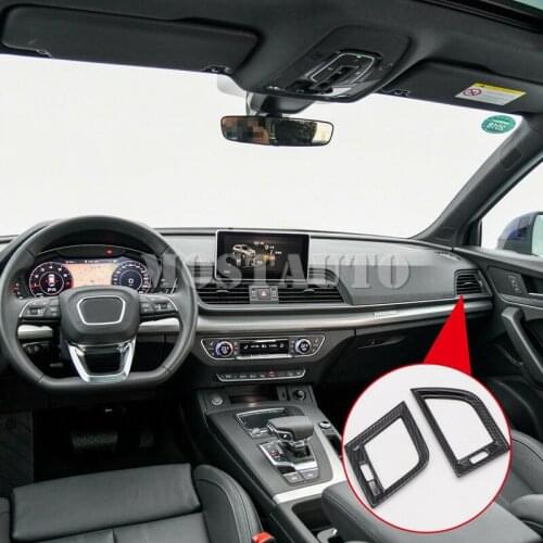 For Audi Q5 FY 2018 ABS Carbon Fiber Interior Side Air Condition Vent Cover Trim 2pcs Car Accessories Interior Car Decor