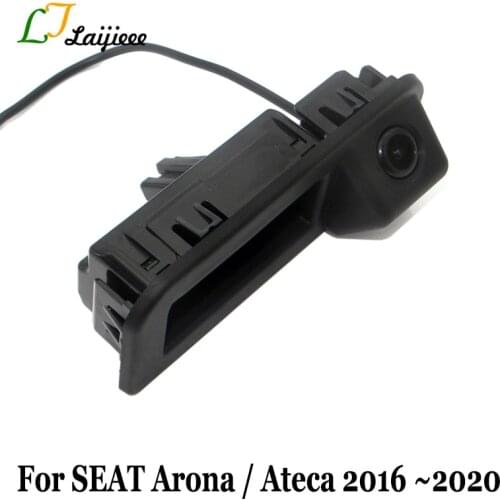 Car Reverse Camera For SEAT Arona Ateca 2016 2017 2018 2019 2020 / HD Auto Trunk Handle Rearview Parking Camera For Cupra Ateca