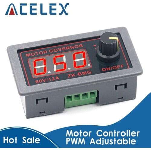 DC 9-60V 12v 24v 36V 48V 12A DC Motor Controller PWM Adjustable Speed Digital display encoder duty ratio frequency ZK-BMG