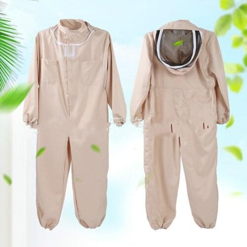 Clothing bees and beekeeping suitAnti-bee suit One-piece beige space suit Anti-bee sting anti-bee suit Bee protection tool