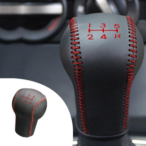 Leather Gear Shift Knob Cover MT For Nissan LIVINA 07-18 Tiida 05-10 Qashqai 08-12 MARCH 10-15 SYLPHY 2018 5Speed Manual Shifter