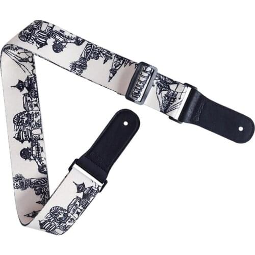 PT-304 Guitar Strap Printed Leather Head Strap for Electric Guitar and Bass Guitarra Accessories Stringed Musical Instrument