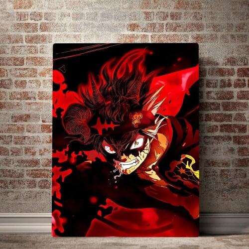 Modular Prints Blood Red Devil Asta Black Clover Anime Picture Home Decor Paintings Canvas Poster Wall Art For Living Room Frame