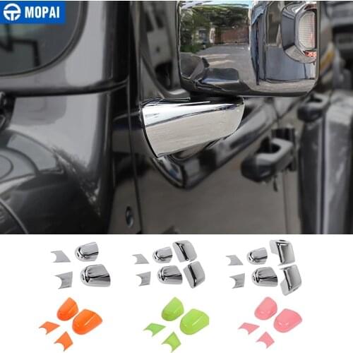 MOPAI Car Rearview Mirror Base Shell Cover Sticker Accessories for Jeep Wrangler JL 2018+ for Jeep Gladiator JT 2018