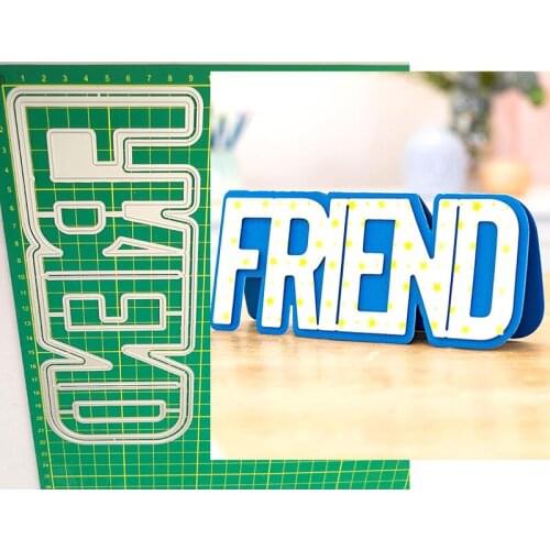 FRIEND Word Letter New Metal Cutting Dies Knife Mould Scrapbook Album Greeting Card Decoration DIY Handmade Art