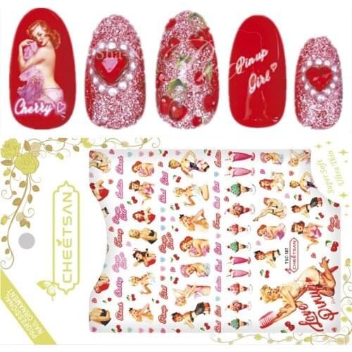 Love Pinup design 3D nail sticker CA-254 253 self-adhesive nail decal decoration tools for nail manicure tips