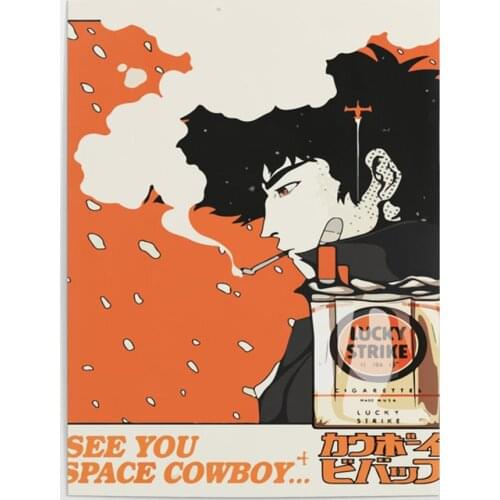 Wall Art Canvas Painting Cowboy Bebop Smoking Picture Animation Print Home Decor Poster Cuadros For Living Room Modular No Frame