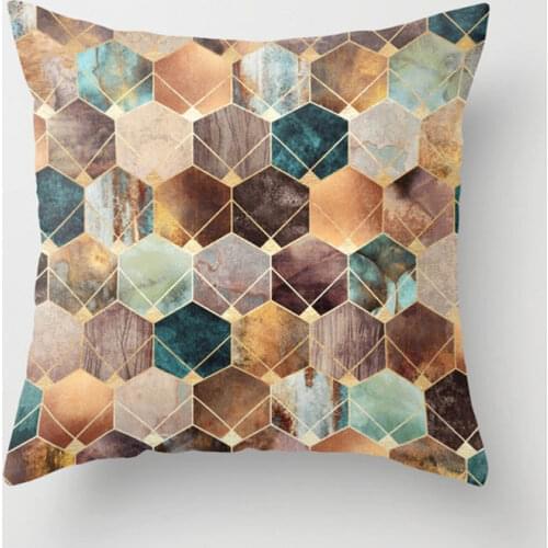 45*45cm Vintage Square Polyester Pillow Cover Letter Striped Heart Geometric Printed Decorative Pillow Case 1PC