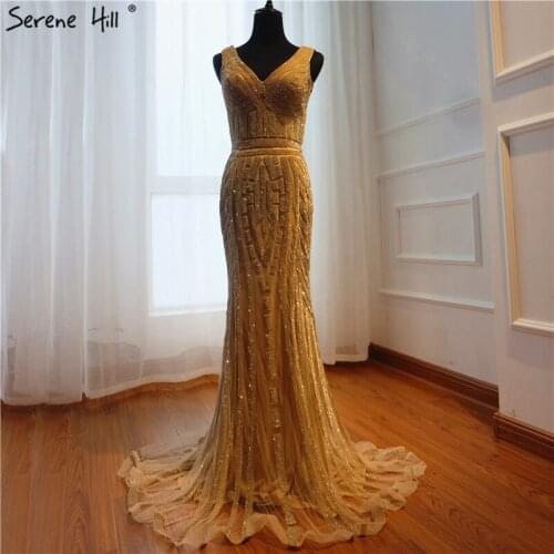 New Long Turkish Gold Gliter Crystal Mermaid Formal Evening Prom Party Gown Dress Abiye Gowns Dresses Abendkleider BLA6511