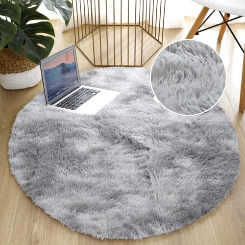 New Fluffy Round Rug Carpets for Living Room Home Decor Bedroom Kid Room Floor Mat Decoration Salon Thicker Pile Rug
