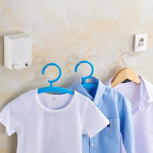 New Retractable Clothesline Stainless Steel Laundry Hanging Stretch Line Closet Organizer Invisible Clothes Hanger