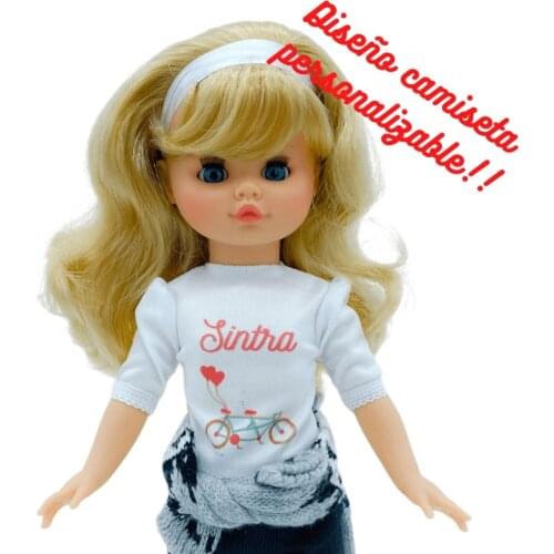 Original 2021 Sintra doll 40 cm customizable with photo, name, hobbies. Tandem bike design limited edition 100% vinyl