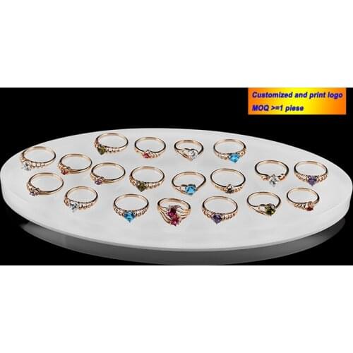 Oval Acrylic Jewelry Display Tray Cosmetic Perfume Jewellery Holder for Bracelet Earring Ring Sunglasses Little Doll Organizer