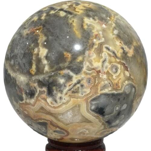 Natural Crazy Lace Agate Stone Crystal Polish Sphere Chakra Healing Reiki Master Quartz Ball Wedding Home Decoration