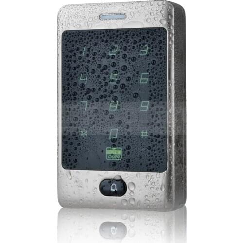 DIYSECUR Waterproof 125KHz RFID Card Reader Touch Panel Metal Case Password Keypad For Access Control System Kit