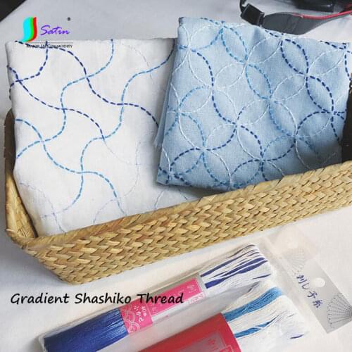 Pink-white,Green-white,Blue-white Gradient Shashiko Yarn,Embroidery Material Gradient Color Sashiko Thread 40 Meters/100M S0729L