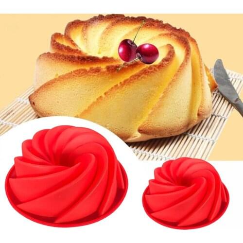 1PCS Silicone Cake Mold Spiral Flower Crown Cake Baking Pan Baking Tools 3D Bread Pastry Mold DIY Birthday Wedding Party