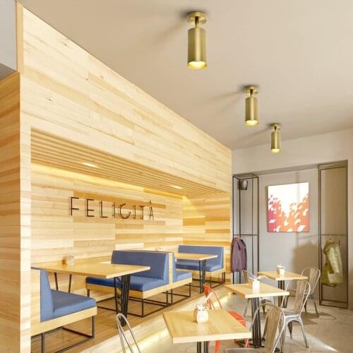 Nordic Light Luxury Brass Copper Track Spotlights Led Ceiling Lamp Living Room Walls Aisle Bar Gu10 85-265v Gold Lamps Spots S