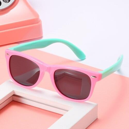 Fashion Kids Polarized Square Sunglasses Boys Girls Sun Glasses Safety Colorful Glasses Gift For Children Baby UV400 Cute Shades