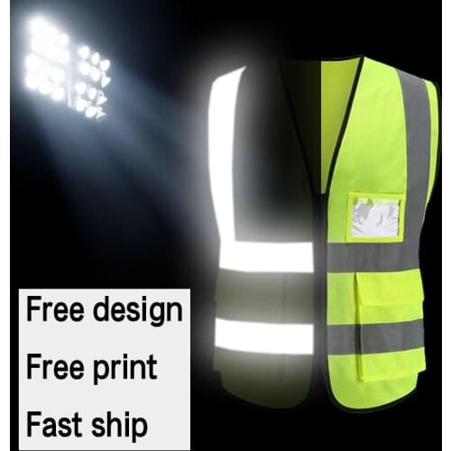 Reflective Safety Vest Custom LOGO High Visibility Sanitation Work Vest Construction Work Uniforms Engineer Safety Vest