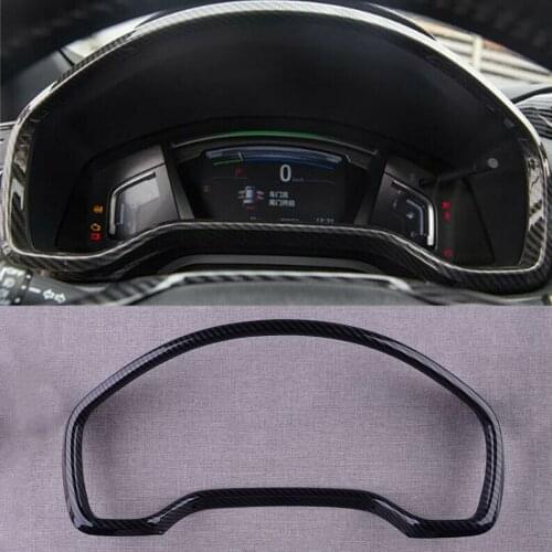 Carbon Fiber Print Dashboard Speedometer Gauge Instrument Display Frame Cover Trim fit for Honda CRV 2020 2019 2018 2017