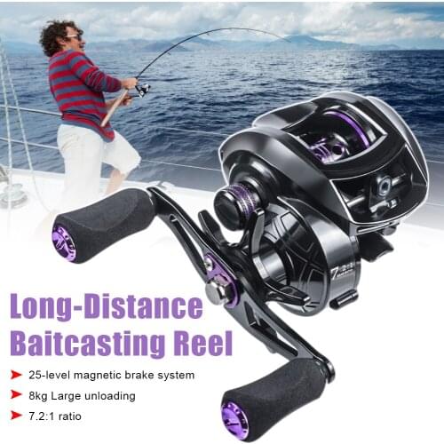 Ultralight 8KG Max Drag Baitcasting Reel 7.2:1 High Speed Fishing Reel for Bass In Ocean Environment 48 Hours Reel Fishing Pesca