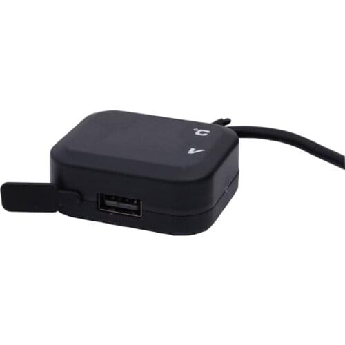 Universal Motorcycle Display Dashboard Temperature Voltage USB Charger 3 in 1