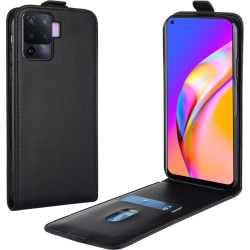 Flip Up and Down Leather Case for OPPO F19 Pro CPH2203 CPH2001 CPH2021 Vertical Cover for OPPO F19Pro Case Phone Bag