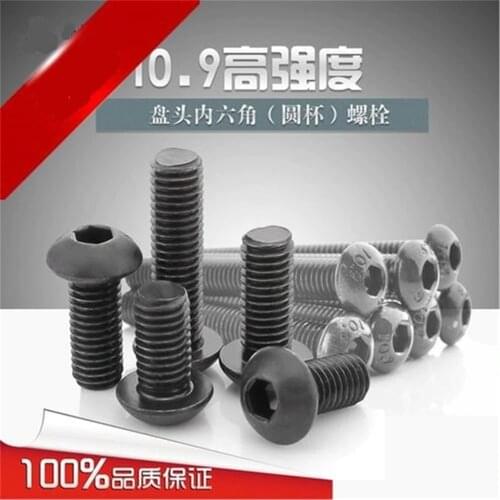 M3/M4 Hex Screws Tornillos Hexagon Socket Pan Head Screw Parafuso Allen Black Vis Schroeven Vida Tornillo Viti Schroef ISO7380
