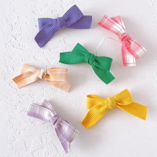 Autumn and Winter Children Cute Sweet Plaid Bow Ornament Hair Clips Girls Lovely Colorful Barettes Hairpins Kid Hair Accessories