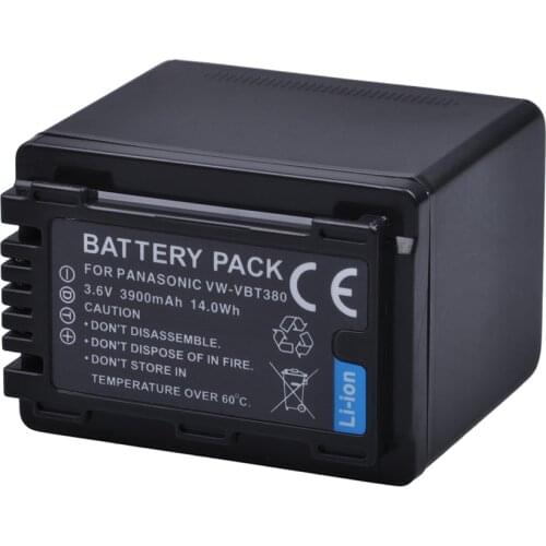 1pc VW-VBT380 VW VBT380 3900mAH Li-ion Camera Battery for Panasonic HC-V180GK HC-V380GK HC-W580GK HC-W580MGK HC-V110 HC V130 160